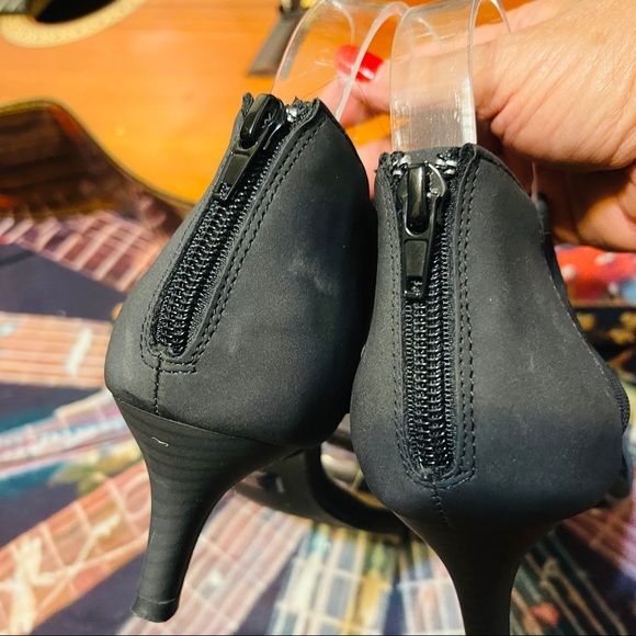 🎵Black Moda Spana Zip Back Stretch Ankle Heels! - Picture 6 of 11